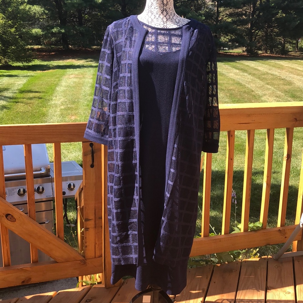 Maya Brooke dark blue 2pc set evening dress sz 16